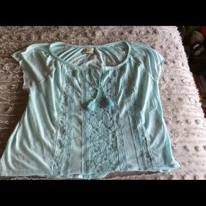 Hollister Light Blue Lace Top